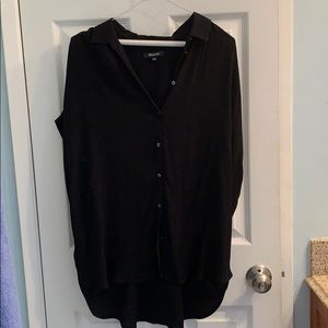Black short sleeved button down